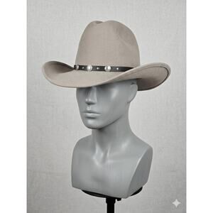 Sheplers 100% Wool Cowboy Hat Small Made USA Gray Western Concho Band